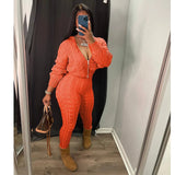 Two-Piece Autumn Knit Sweater Set for Women: Solid Color Tracksuit with Stretch