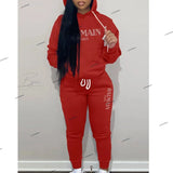 Women Activewear Luxury Printed Solid Color Two-Piece Hoodie and Pants Suit Set Y2K New Apparel Plus Size Women's Clothing