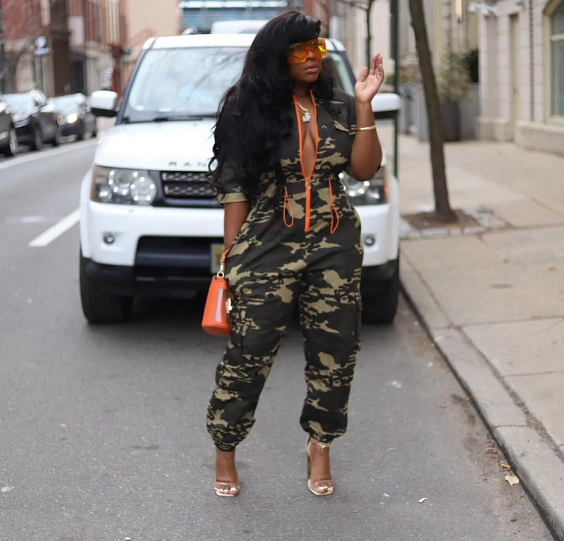 Camouflage Bodycon Military Camo Romper Jumpsuit