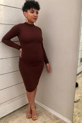 Basic Bougie Chocolate Midi Dress