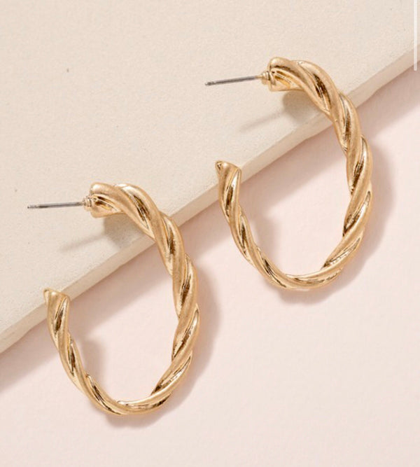 Gold Twist Hoops